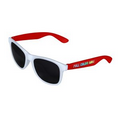White/Red Retro 2 Tone Tinted Lens Sunglasses
